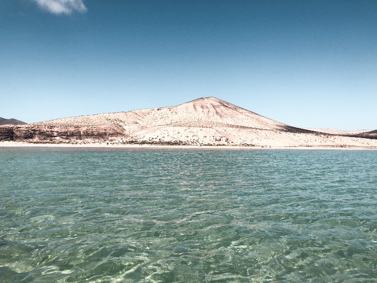 View over Sotavento beach from the water